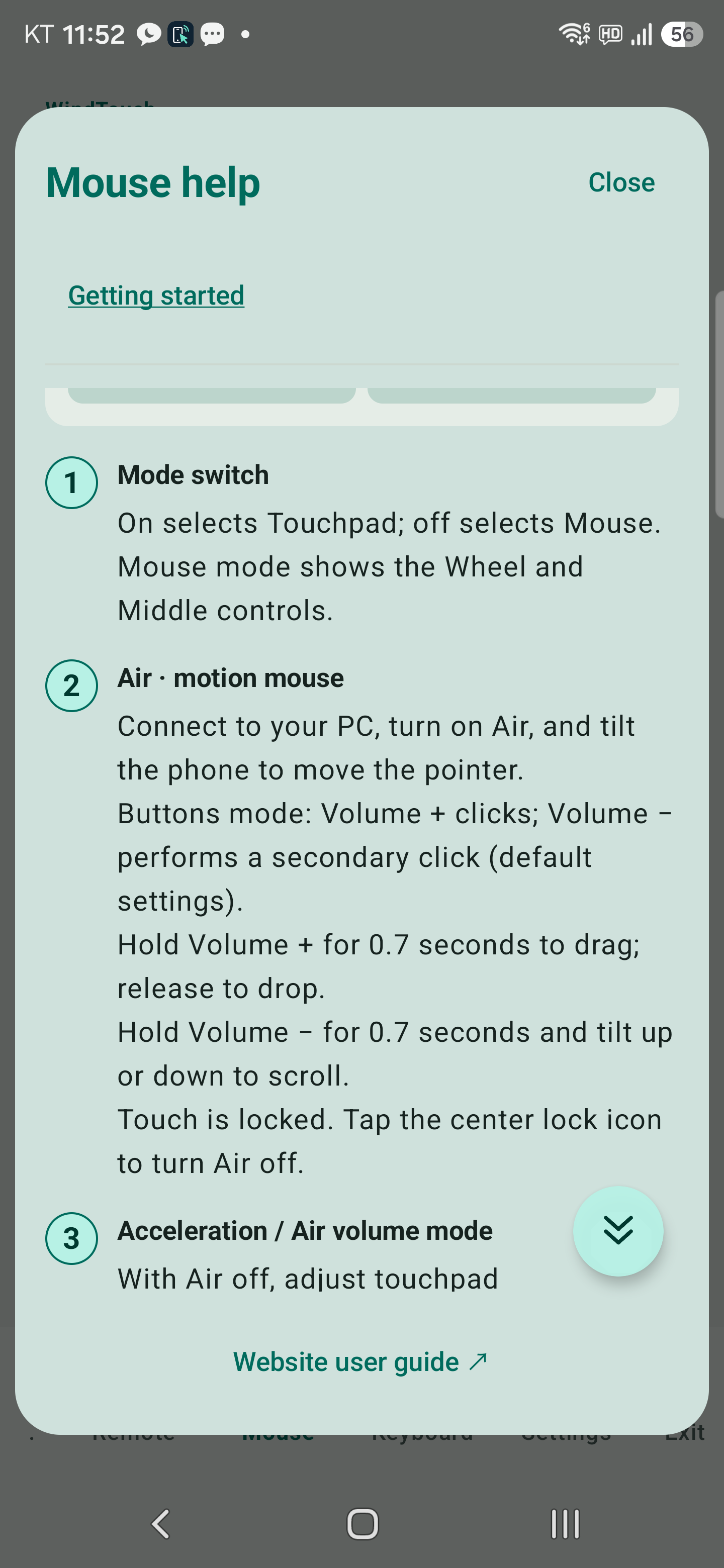 Mouse help: Air controls